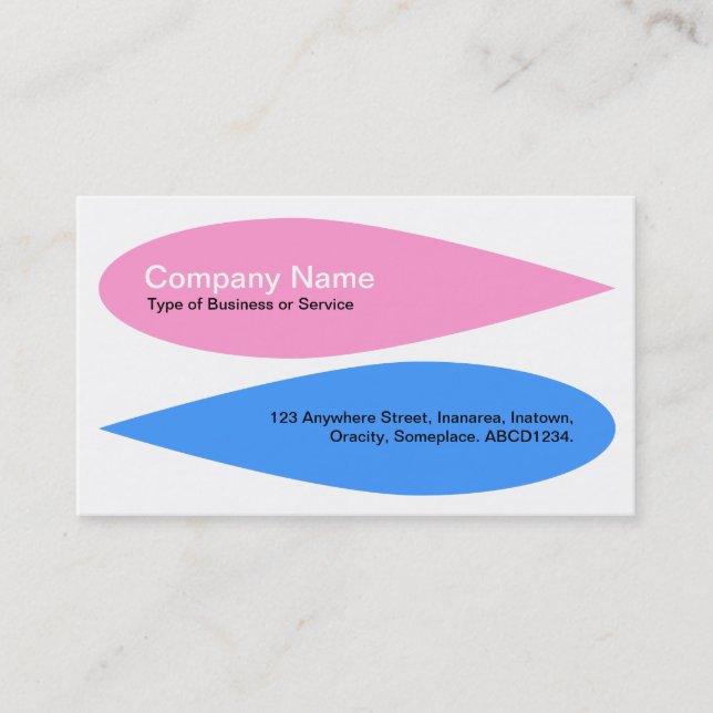 Alternating Petals - Pink and Baby Blue Business Card (Front)