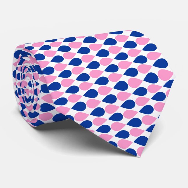 Alternating Petals - Pink and Navy Tie (Rolled)