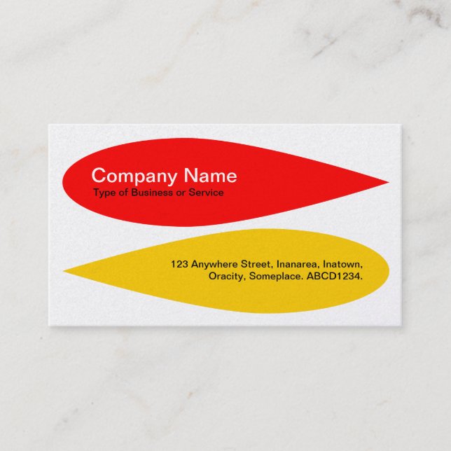 Alternating Petals - Red and Amber (Gold) Business Card (Front)