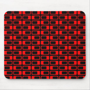 Alternating Rectangles (Red with Black) Mouse Mat