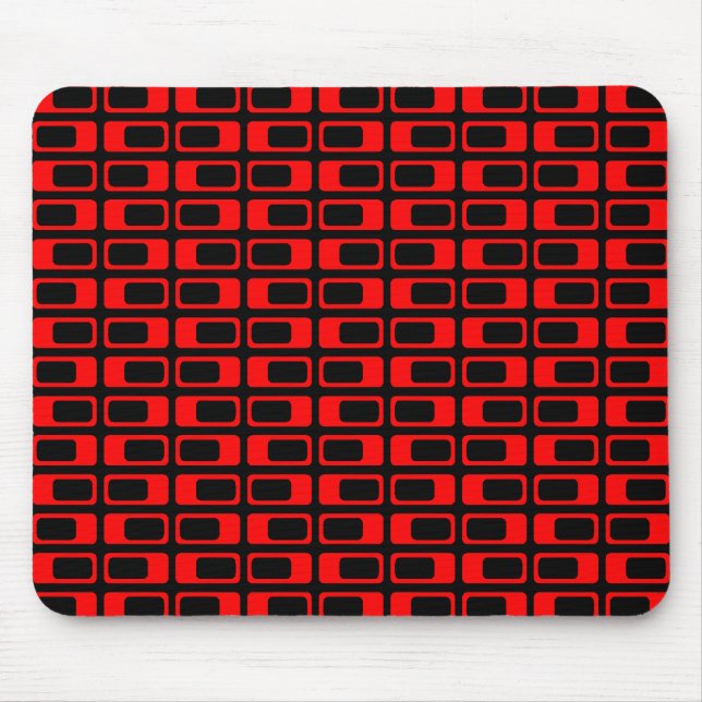 Alternating Rectangles (Red with Black) Mouse Mat (Front)