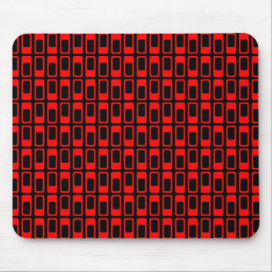 Alternating Rectangles (Red with Black) Mouse Mat
