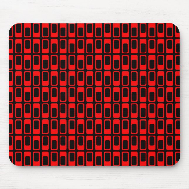 Alternating Rectangles (Red with Black) Mouse Mat (Front)