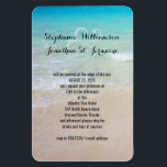 Alternative Beach Wedding Invitation Magnet<br><div class="desc">Magnet wedding invitation for a beach wedding.  Vertical image of turquoise ocean water and tropical beach sand is the background for this unique invite.  The bride and groom are inviting guests,  and all ceremony text is easy to add in paragraph form.</div>