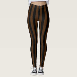 Alternative Black Dark Brown Vertical Striped Leggings