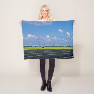 Alternative Energy - Solar and Wind Fleece Blanket