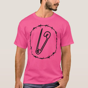 Alternative Fashion Punk Safety-Pin Barbed-Wire Ar T-Shirt