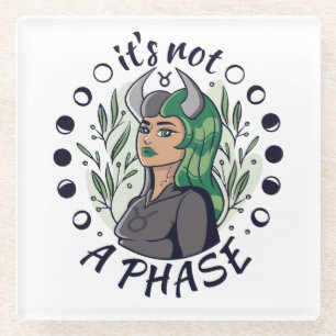 Alternative Gothic Girl Art It's Not a Phase  Glass Coaster