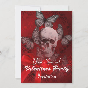 Alternative Gothic skull valentines party Invitation