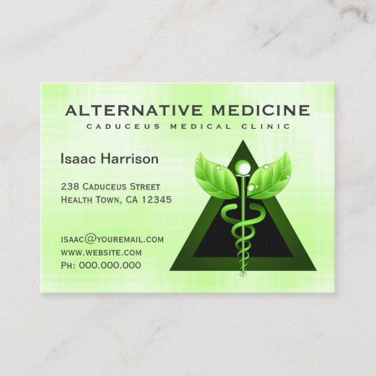 Alternative Medicine Light Green Caduceus Large Business Card | Zazzle.co.uk