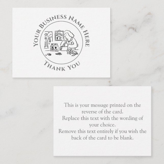 Alternative Medicine Thank You Note Card (Front/Back)