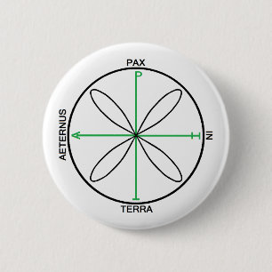 Alternative Peace Symbol 6 Cm Round Badge