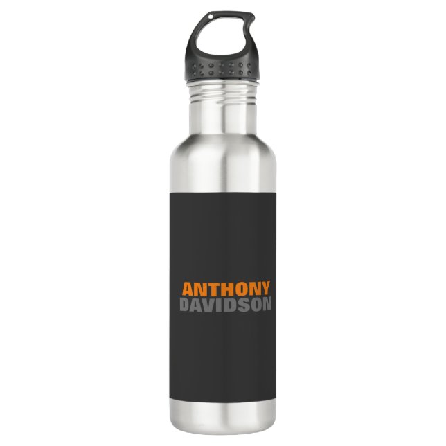 Alternative Perfect Size Grey Orange Bold Text 710 Ml Water Bottle (Front)
