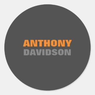 Alternative Perfect Size Grey Orange Bold Text Classic Round Sticker