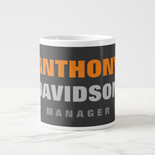 Alternative Perfect Size Grey Orange Bold Text Large Coffee Mug