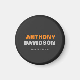 Alternative Perfect Size Grey Orange Bold Text Magnet