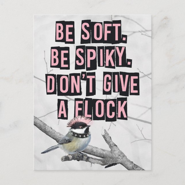 Alternative Punk Bird Anti Conformity Postcard (Front)