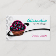 Alternative Retro Pink Cupcake Business Cards
