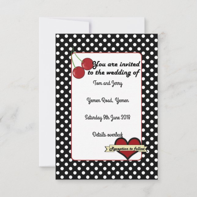 Alternative Rockabilly Wedding Invite (Front)