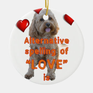 alternative spelling of LOVE is CAVOODLE Ceramic Tree Decoration