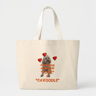 alternative spelling of LOVE is CAVOODLE Large Tote Bag