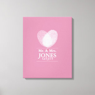 Alternative wedding guest book fingerprint heart