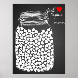 Alternative wedding guest book mason chalk 150