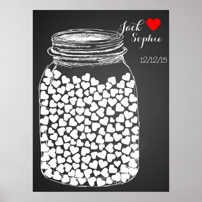 Alternative wedding guest book mason chalk 150 (Front)