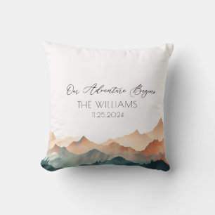 Alternative Wedding Guest Book Orange Mountain Cushion
