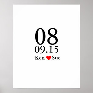 Alternative wedding guest signing book big date poster