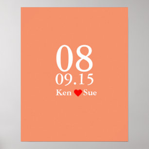 Alternative wedding guest signing book big date poster