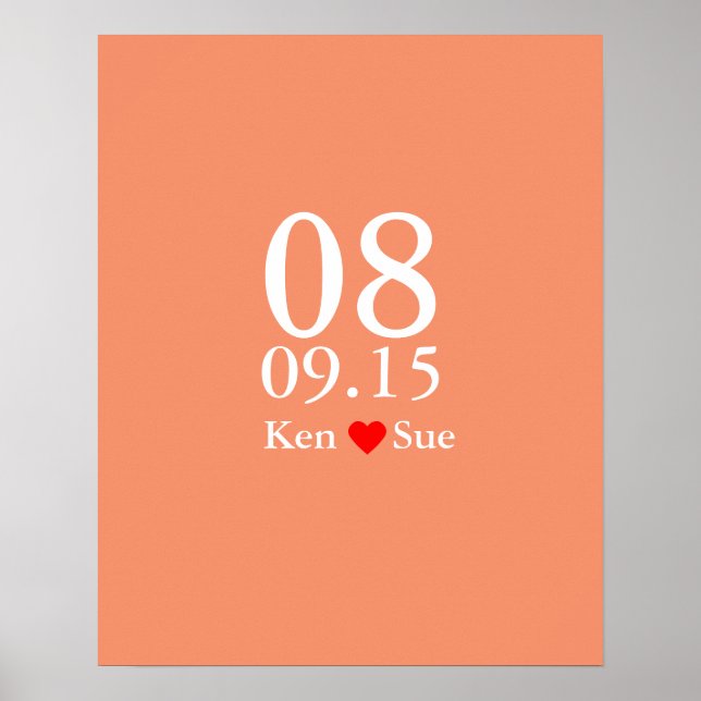 Alternative wedding guest signing book big date poster (Front)