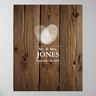 Alternative wedding guest signing book fingerprint poster