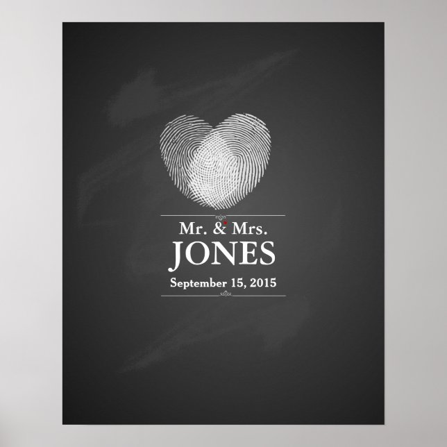 Alternative wedding guest signing book fingerprint poster (Front)