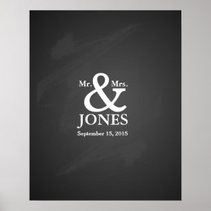 Alternative wedding guest signing book poster