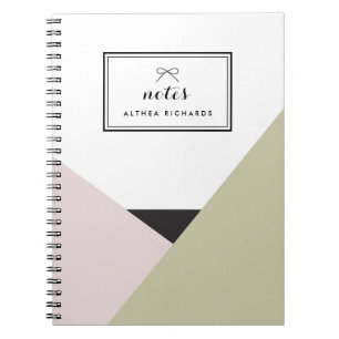 Althea Blush & Taupe Personalised Notebook