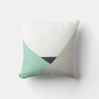 Althea Mint & Grey Abstract Colour Block Pillow