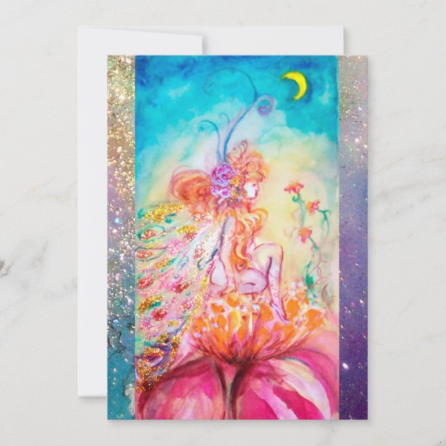 ALTHEA , monogram pink blue yellow green sparkles Invitation (Front)