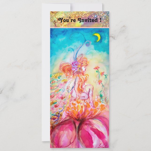 ALTHEA ,pink blue yellow green Invitation (Front)