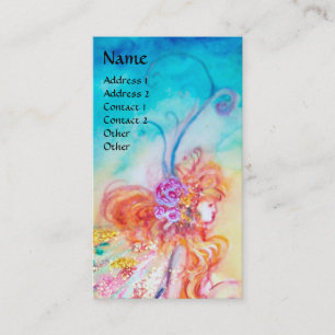 ALTHEA /Whimsical Fairy on the Pink Flower Business Card