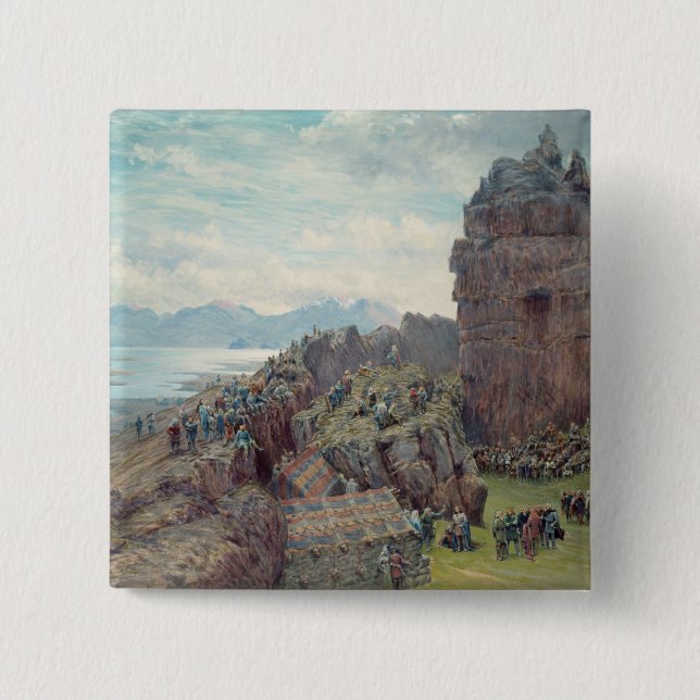 Althing in Session 15 Cm Square Badge (Front)