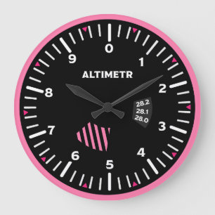 Altimetr Lady Pilot Aviation Geek Large Clock