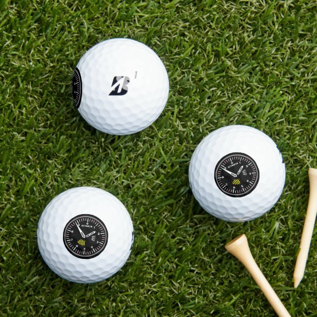 Altimetr Pilot Aviation Geek Golf Balls (Insitu Grass)