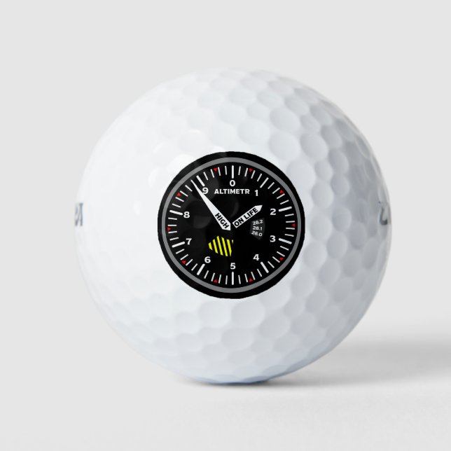 Altimetr Pilot Aviation Geek Golf Balls (Front)