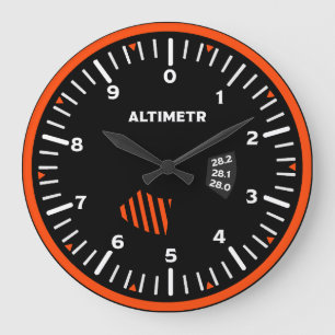 Altimetr Pilot Aviation Geek Large Clock