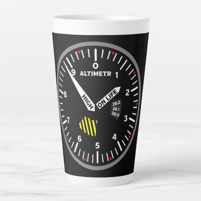 Altimetr Pilot Aviation Geek Latte Mug (Front)
