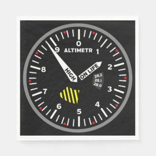 Altimetr Pilot Aviation Geek Napkin