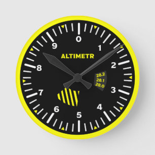 Altimetr Pilot Aviation Geek Round Clock