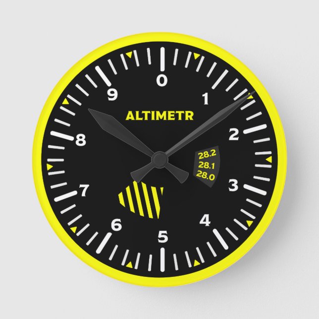 Altimetr Pilot Aviation Geek Round Clock (Front)