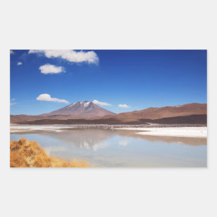 Altiplano landscape with volcano in Bolivia Rectangular Sticker
